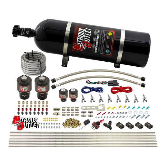 Nitrous Outlet 8 Cylinder Direct Port System - Two .178 Trashcan Nitrous Solenoids/Two .177 Fuel Solenoids/Compact Distrib...