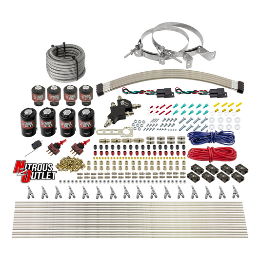 Nitrous Outlet 8 Cylinder Dual Stage Direct Port System - Four .122 Nitrous Solenoids/Four .177 Fuel Solenoids/Compact Dis...