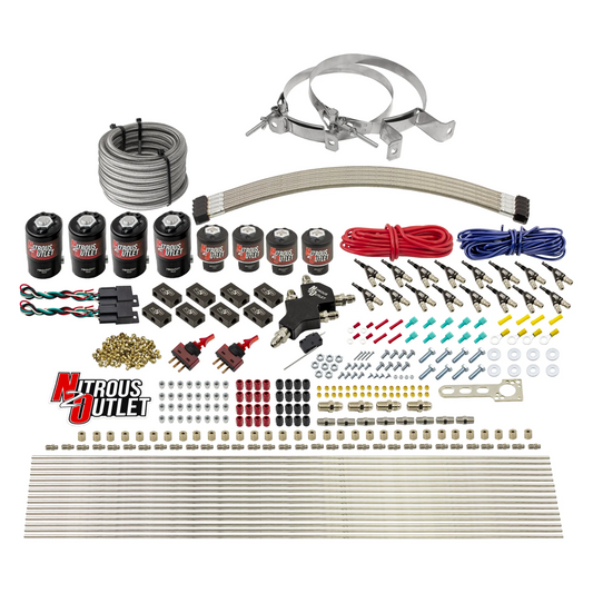 Nitrous Outlet 8 Cylinder Dual Stage Direct Port System - Four .112 Nitrous Solenoids/Four .177 Fuel Solenoids/Compact Dis...