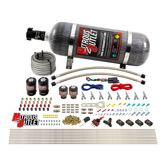 Nitrous Outlet 8 Cylinder Direct Port System - Two .112 Nitrous Solenoids/Two .177 Fuel Solenoids/Compact Distribution Blo...