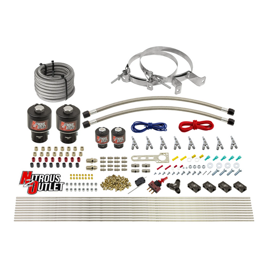 Nitrous Outlet 8 Cylinder Direct Port System - Two .178 Trashcan Nitrous Solenoids/Two .177 Fuel Solenoids/Compact Distrib...