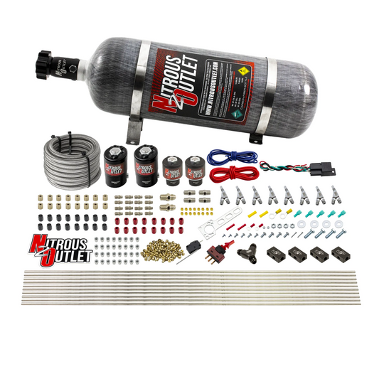 Nitrous Outlet 8 Cylinder Direct Port System - Two .122 Nitrous Solenoids/Two .177 Fuel Solenoids/Compact Distribution Blo...