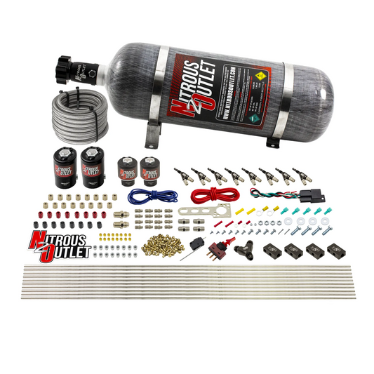 Nitrous Outlet 8 Cylinder Direct Port System - Two .112 Nitrous Solenoids/Two .177 Fuel Solenoids/Compact Distribution Blo...