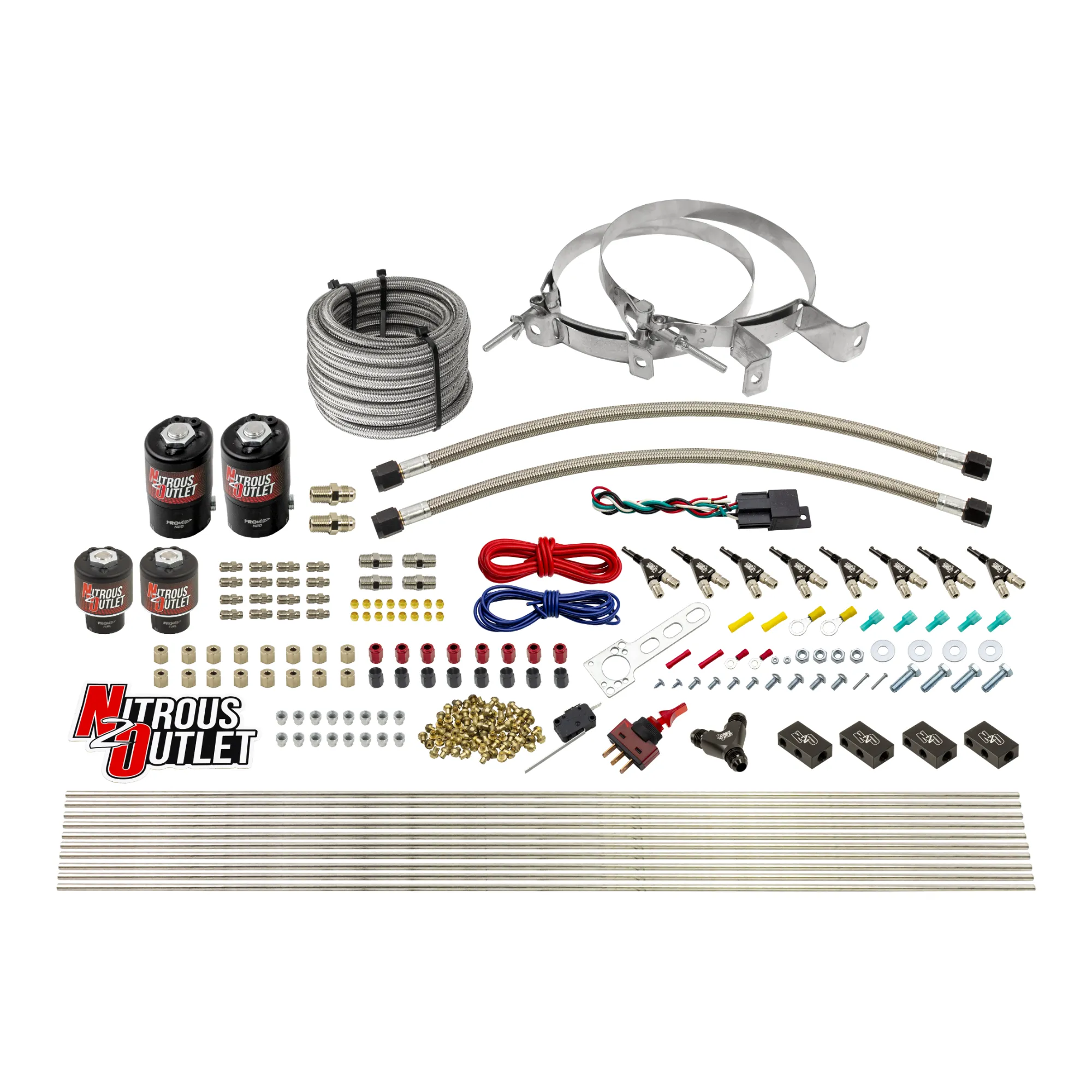 Nitrous Outlet 8 Cylinder Direct Port System - Two .122 Nitrous Solenoids/Two .177 Fuel Solenoids/Compact Distribution Blo...