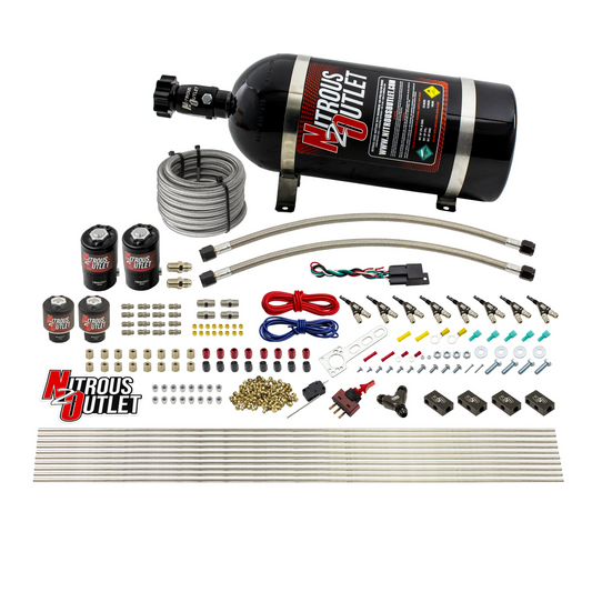 Nitrous Outlet 8 Cylinder Direct Port System - Two .122 Nitrous Solenoids/Two .177 Fuel Solenoids/Compact Distribution Blo...