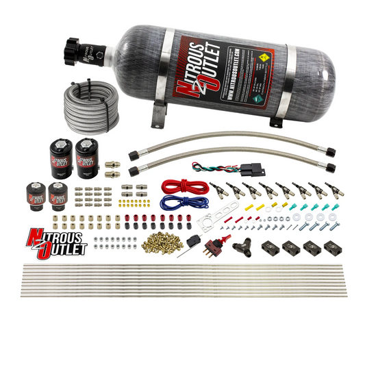 Nitrous Outlet 8 Cylinder Direct Port System - Two .122 Nitrous Solenoids/Two .177 Fuel Solenoids/Compact Distribution Blo...