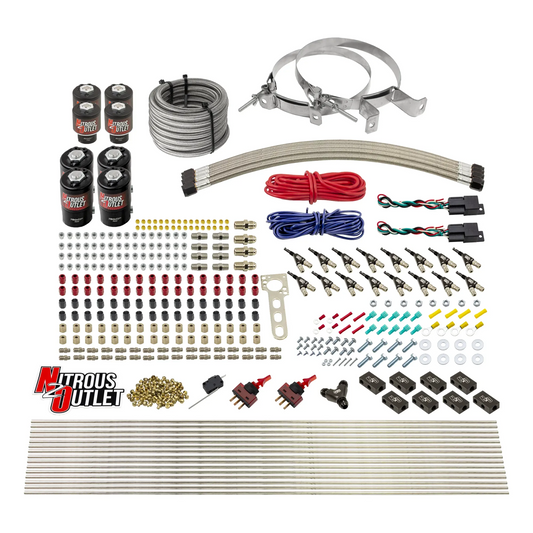 Nitrous Outlet 8 Cylinder Dual Stage Direct Port System - Four .112 Nitrous Solenoids/Four .177 Fuel Solenoids/Compact Dis...