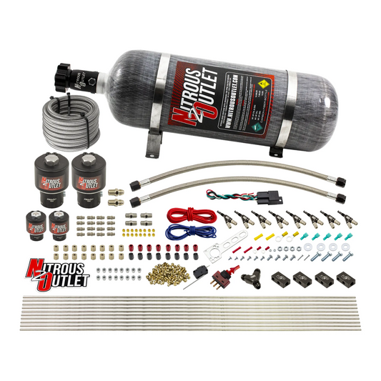 Nitrous Outlet 8 Cylinder Direct Port System - Two .178 Trashcan Nitrous Solenoids/Two .177 Fuel Solenoids/Compact Distrib...