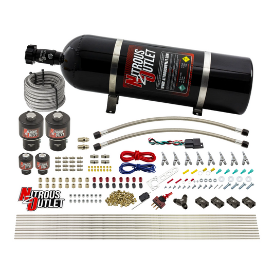 Nitrous Outlet 8 Cylinder Direct Port System - Two .178 Trashcan Nitrous Solenoids/Two .177 Fuel Solenoids/Compact Distrib...