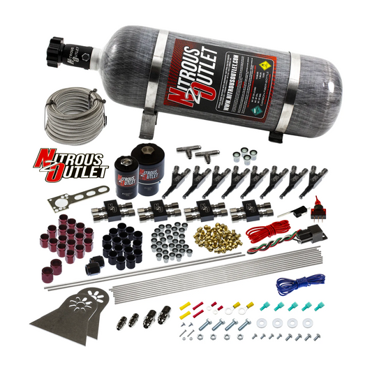 Nitrous Outlet 8 Cylinder Direct Port System - Two .178 Trashcan Nitrous Solenoids/Two .310 Fuel Solenoids/Compact Distrib...
