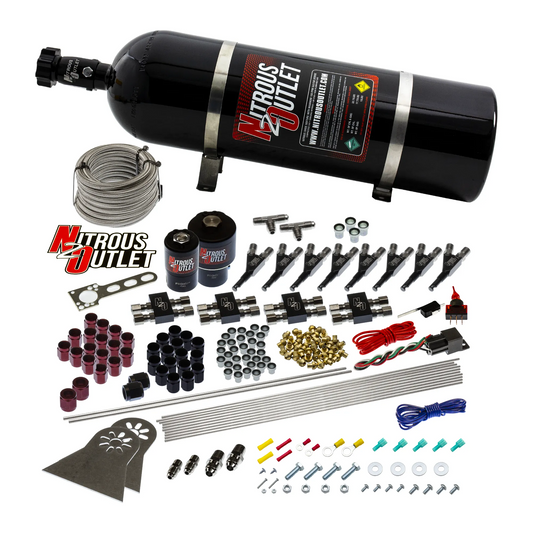 Nitrous Outlet 8 Cylinder Direct Port System - Two .178 Trashcan Nitrous Solenoids/Two .310 Fuel Solenoids/Compact Distrib...