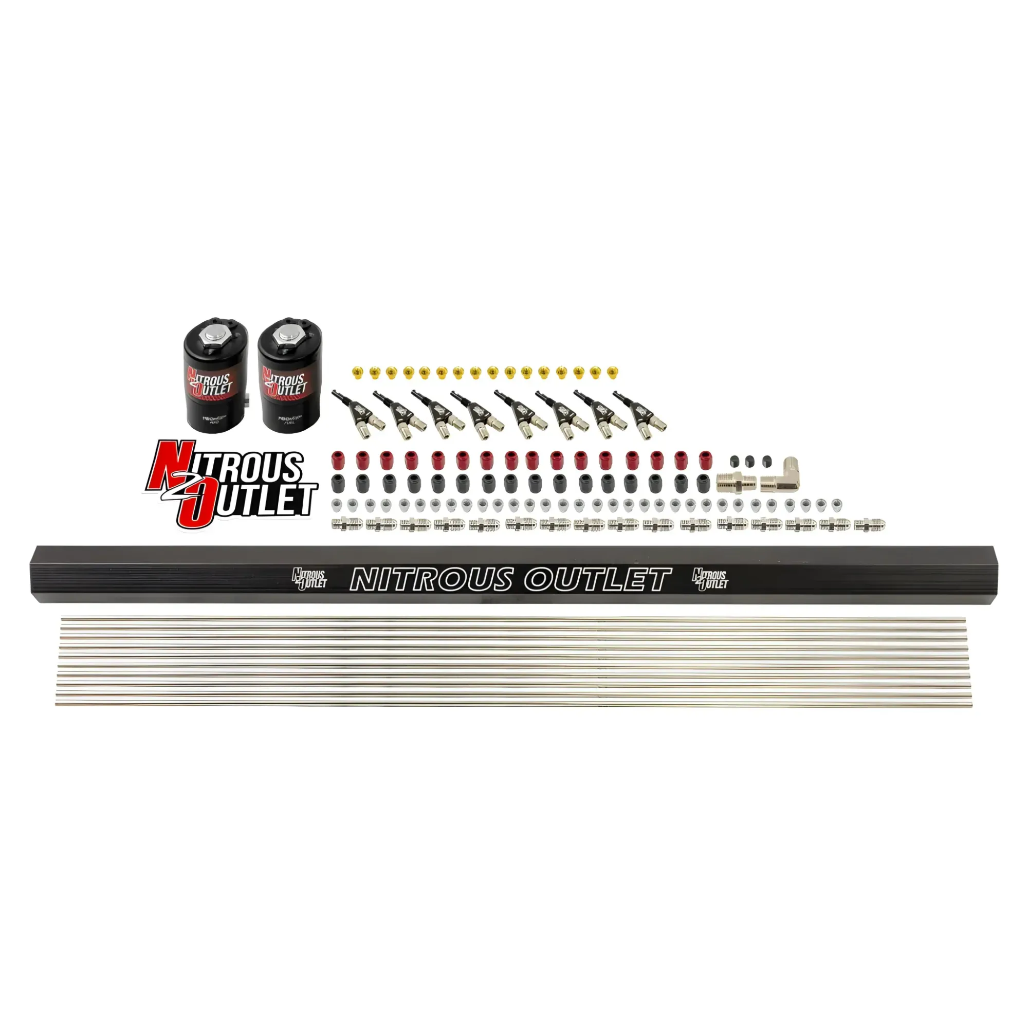 Nitrous Outlet 8 Cylinder Solenoids Forward Direct Port Conversion Kit - .122 Nitrous Solenoid/.310 Fuel Solenoid/Dual Pas...