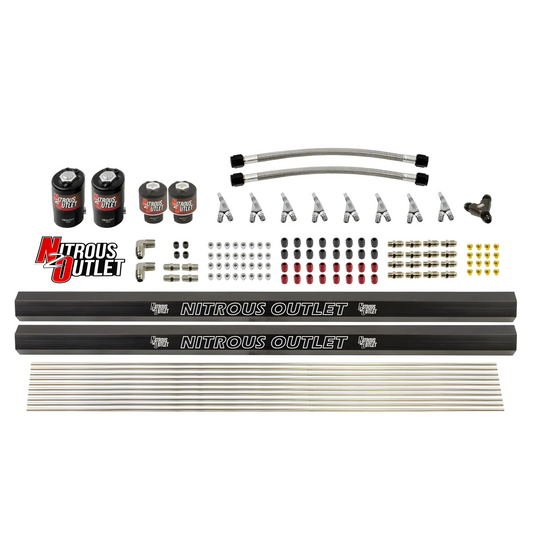 Nitrous Outlet 8 Cylinder Solenoids Forward Direct Port Conversion Kit - Two .112 Nitrous Solenoid/Two .177 Fuel Solenoid/...