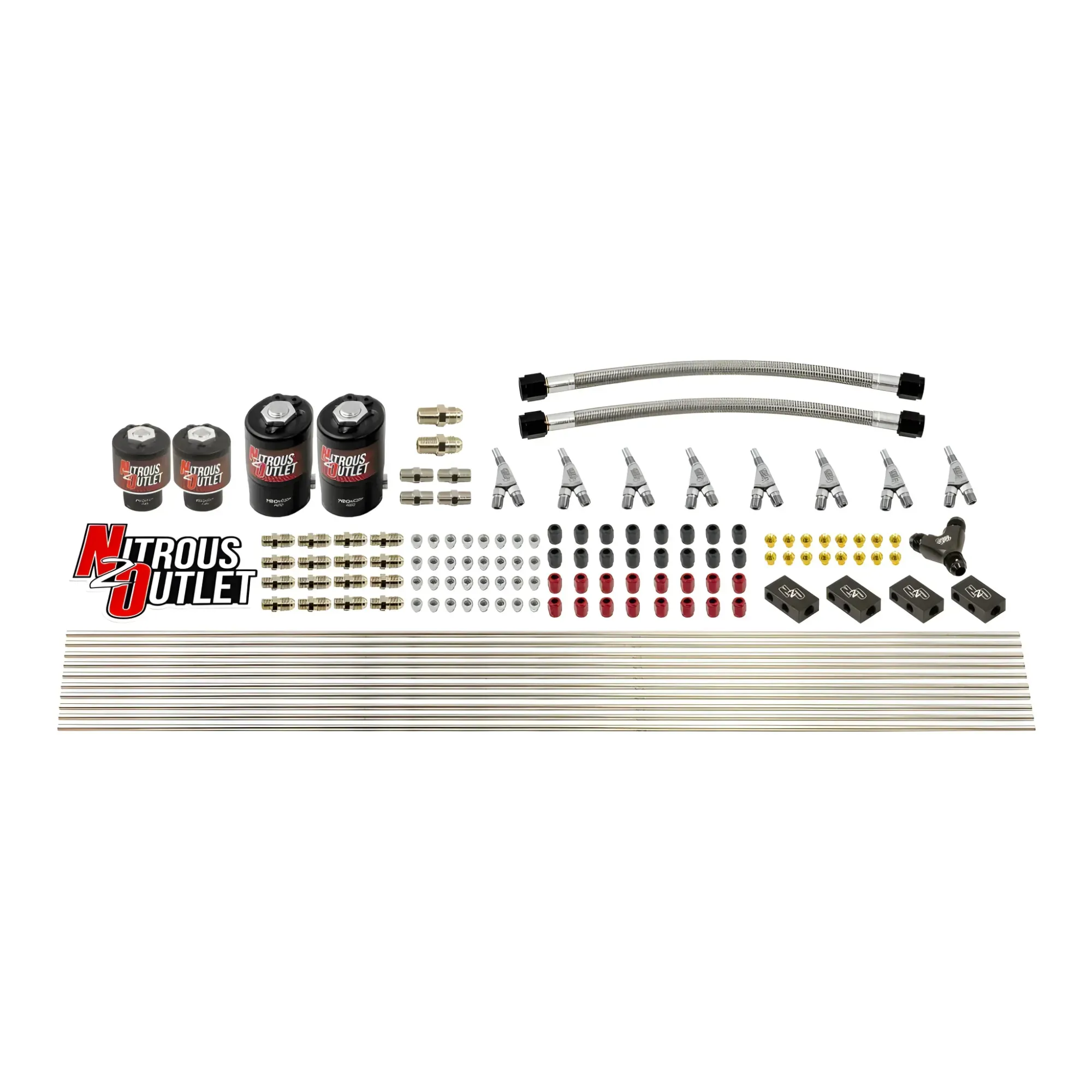 Nitrous Outlet 8 Cylinder Solenoids Forward Direct Port Conversion Kit - Two .112 Nitrous Solenoids/Two .177 Fuel Solenoid...