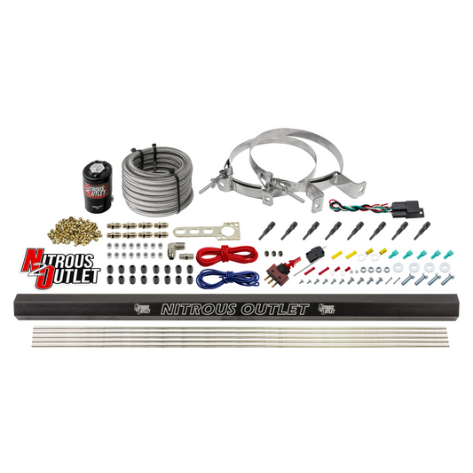 Nitrous Outlet Dry 8 Cylinder Direct Port System - .122 Nitrous Solenoid/Injection Rail/90 Degree Discharge Nozzles (100-4...