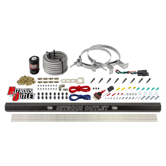 Nitrous Outlet Dry 8 Cylinder Direct Port System - .122 Nitrous Solenoid/Injection Rail/SBT Discharge Nozzles (100-400HP)(...