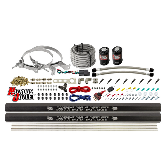 Nitrous Outlet Dry 8 Cylinder Direct Port System - Two .122 Nitrous Solenoids/Two Injection Rails/90 Degree Discharge Nozz...