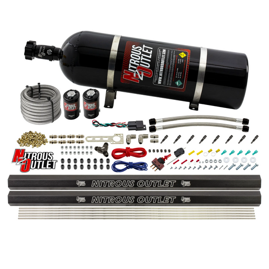 Nitrous Outlet Dry 8 Cylinder Direct Port System - Two .122 Nitrous Solenoids/Two Injection Rails/90 Degree Discharge Nozz...