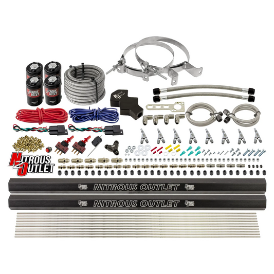 Nitrous Outlet Dry 8 Cylinder Direct Port System - Four .122 Nitrous Solenoids/Two Dual Passage Injection Rails/SBT Dual P...