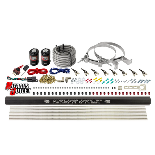 Nitrous Outlet 8 Cylinder Direct Port System - .122 Nitrous Solenoid/.310 Fuel Solenoid/Dual Passage Injection Rail/90 Deg...