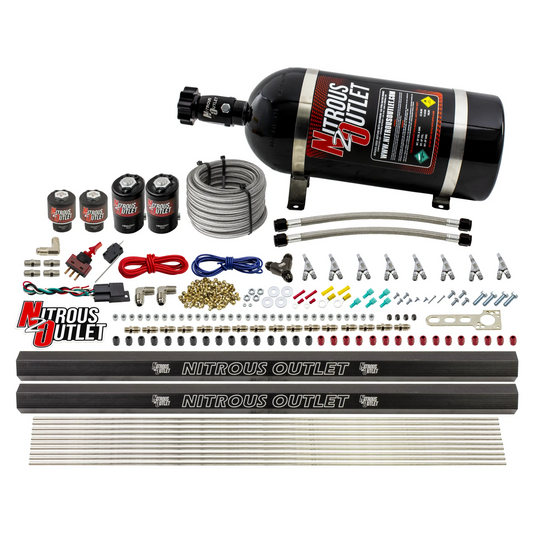 Nitrous Outlet 8 Cylinder Direct Port System - Two .122 Nitrous Solenoids/Two .177 Fuel Solenoids/Two Dual Passage Injecti...