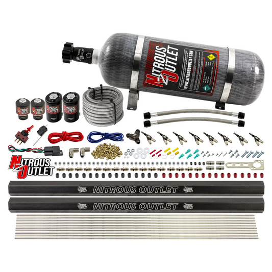 Nitrous Outlet 8 Cylinder Direct Port System - Two .112 Nitrous Solenoids/Two .177 Fuel Solenoids/Two Dual Passage Injecti...