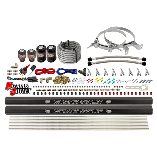 Nitrous Outlet 8 Cylinder Direct Port System - Two .122 Nitrous Solenoids/Two .177 Fuel Solenoids/Two Dual Passage Injecti...