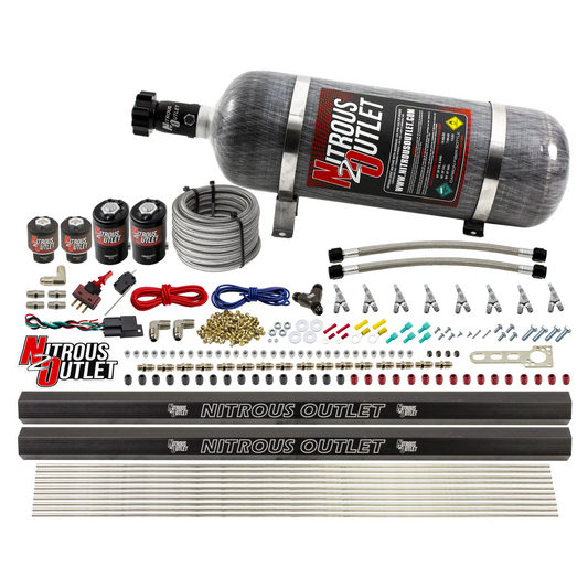 Nitrous Outlet 8 Cylinder Direct Port System - Two .122 Nitrous Solenoids/Two .177 Fuel Solenoids/Two Dual Passage Injecti...