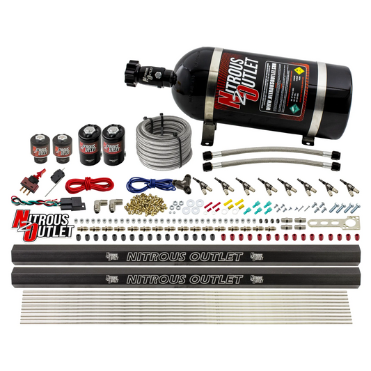 Nitrous Outlet 8 Cylinder Direct Port System - Two .112 Nitrous Solenoids/Two .177 Fuel Solenoids/Two Dual Passage Injecti...