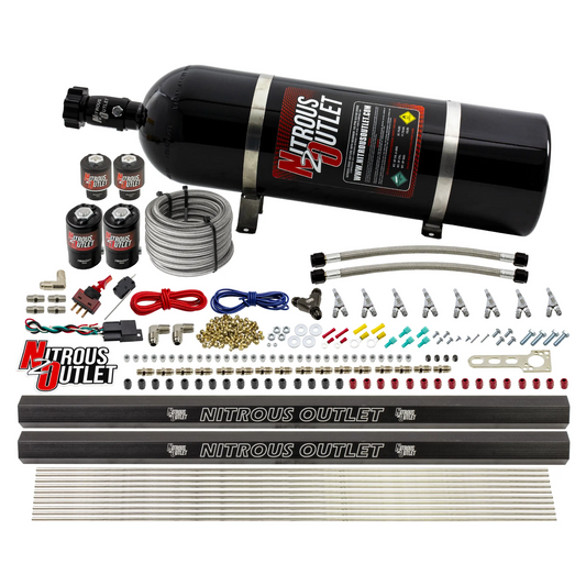 Nitrous Outlet 8 Cylinder Direct Port System - Two .122 Nitrous Solenoids/Two .177 Fuel Solenoids/Two Dual Passage Injecti...