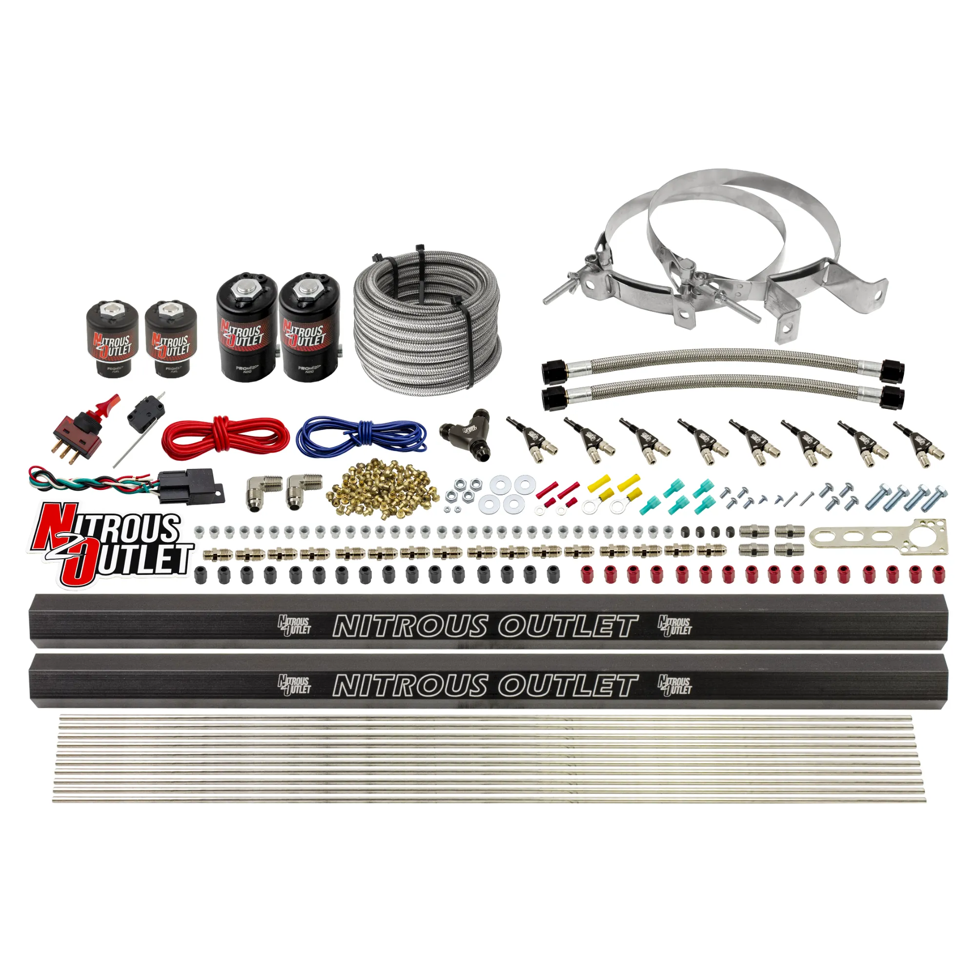 Nitrous Outlet 8 Cylinder Direct Port System - Two .112 Nitrous Solenoids/Two .177 Fuel Solenoids/Two Dual Passage Injecti...