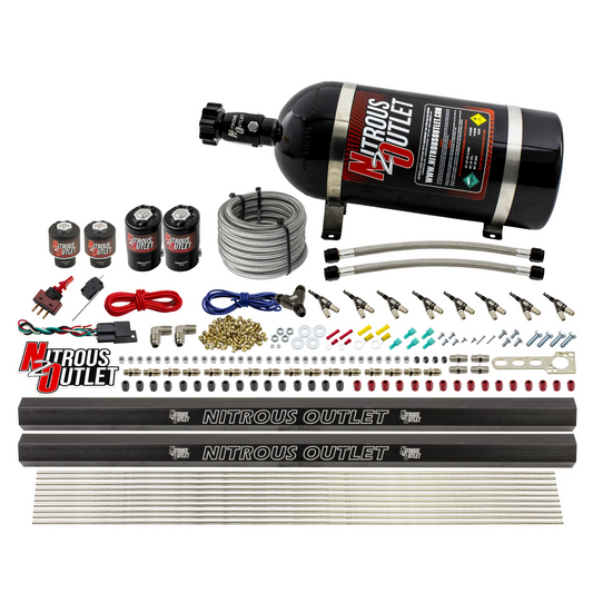 Nitrous Outlet 8 Cylinder Direct Port System - Two .112 Nitrous Solenoids/Two .177 Fuel Solenoids/Two Dual Passage Injecti...