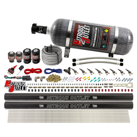 Nitrous Outlet 8 Cylinder Direct Port System - Two .112 Nitrous Solenoids/Two .177 Fuel Solenoids/Two Dual Passage Injecti...