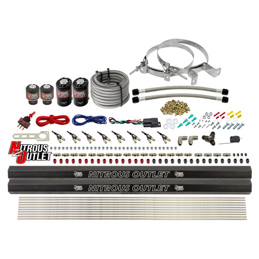 Nitrous Outlet 8 Cylinder Direct Port System - Two .112 Nitrous Solenoids/Two .177 Fuel Solenoids/Two Dual Passage Injecti...