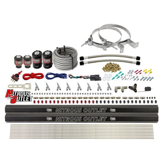 Nitrous Outlet 8 Cylinder Direct Port System - Two .122 Nitrous Solenoids/Two .177 Fuel Solenoids/Two Dual Passage Injecti...