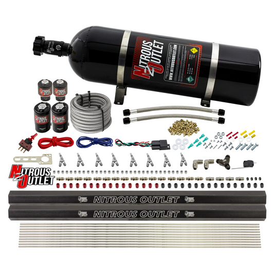 Nitrous Outlet 8 Cylinder Direct Port System - Two .122 Nitrous Solenoids/Two .177 Fuel Solenoids/Two Dual Passage Injecti...