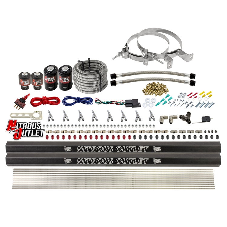 Nitrous Outlet 8 Cylinder Direct Port System - Two .112 Nitrous Solenoids/Two .177 Fuel Solenoids/Two Dual Passage Injecti...