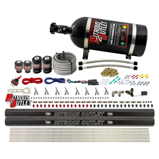 Nitrous Outlet 8 Cylinder Direct Port System - Two .112 Nitrous Solenoids/Two .177 Fuel Solenoids/Two Dual Passage Injecti...