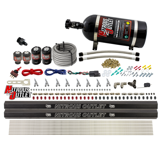Nitrous Outlet 8 Cylinder Direct Port System - Two .112 Nitrous Solenoids/Two .177 Fuel Solenoids/Two Dual Passage Injecti...