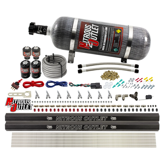 Nitrous Outlet 8 Cylinder Direct Port System - Two .112 Nitrous Solenoids/Two .177 Fuel Solenoids/Two Dual Passage Injecti...