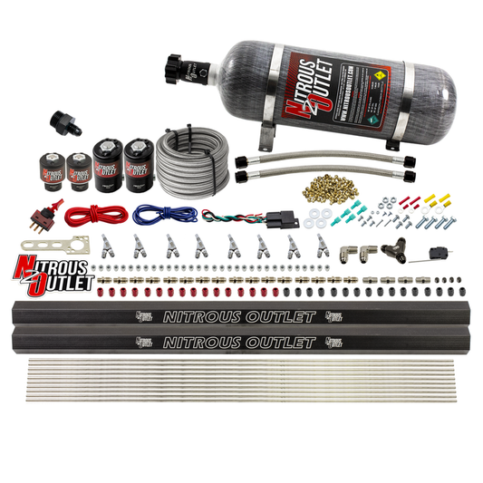 Nitrous Outlet 8 Cylinder Direct Port System - Two .112 Nitrous Solenoids/Two .177 Fuel Solenoids/Two Dual Passage Injecti...