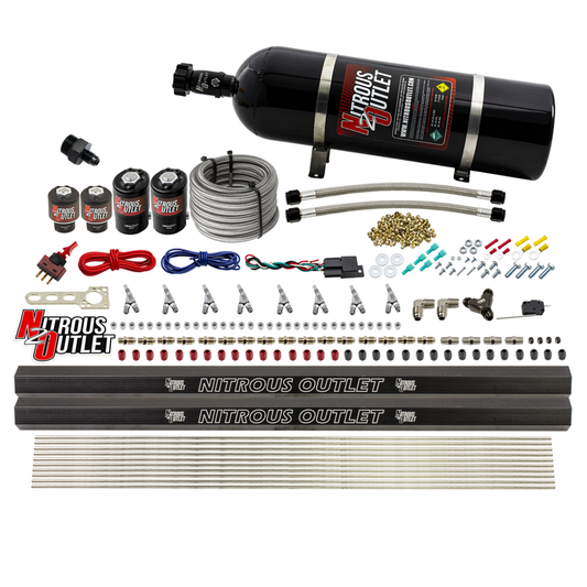 Nitrous Outlet 8 Cylinder Direct Port System - Two .112 Nitrous Solenoids/Two .177 Fuel Solenoids/Two Dual Passage Injecti...