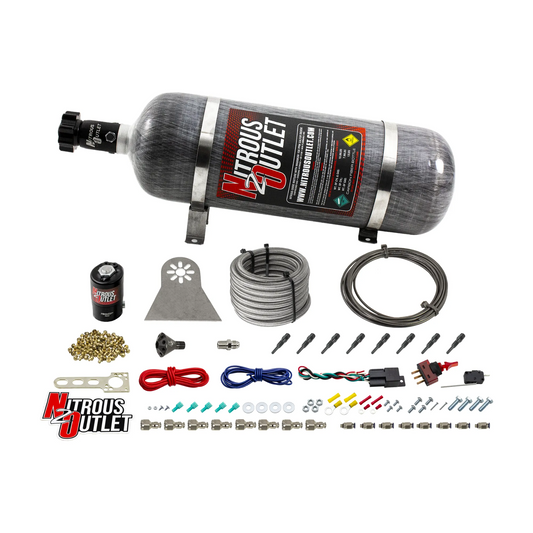 Nitrous Outlet Dry 8 Cylinder Direct Port System - .122 Nitrous Solenoids/Nylon Hose/Showerhead Distribution Blocks/90 Deg...