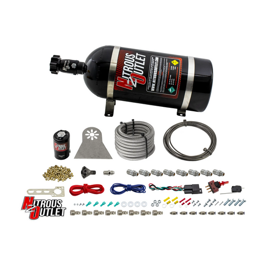 Nitrous Outlet Dry 8 Cylinder Direct Port System - .112 Nitrous Solenoids/Nylon Hose/Showerhead Distribution Blocks/Plate ...