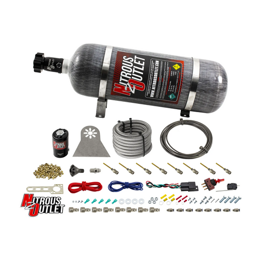 Nitrous Outlet Dry 8 Cylinder Direct Port System - .112 Nitrous Solenoids/Nylon Hose/Showerhead Distribution Blocks/Plate ...