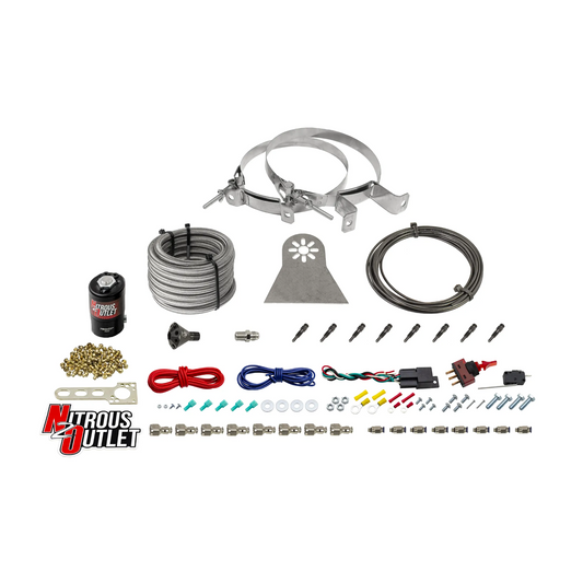 Nitrous Outlet Dry 8 Cylinder Direct Port System - .112 Nitrous Solenoids/Nylon Hose/Showerhead Distribution Blocks/Straig...