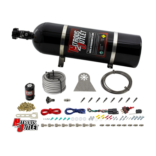 Nitrous Outlet Dry 8 Cylinder Direct Port System - .112 Nitrous Solenoids/Nylon Hose/Showerhead Distribution Blocks/Straig...