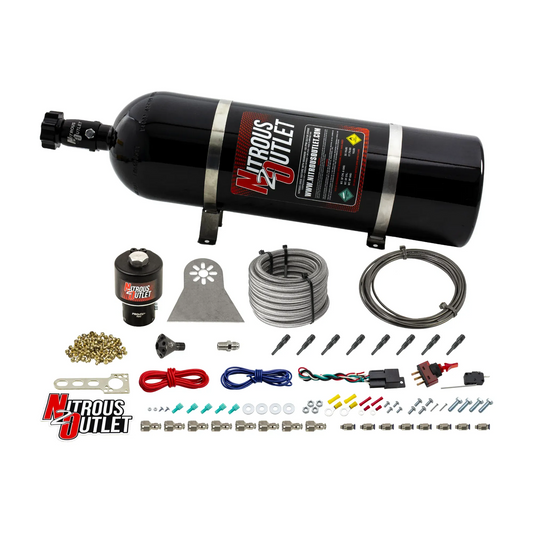 Nitrous Outlet Dry 8 Cylinder Direct Port System - .178 Trashcan Nitrous Solenoids/Nylon Hose/Showerhead Distribution Bloc...