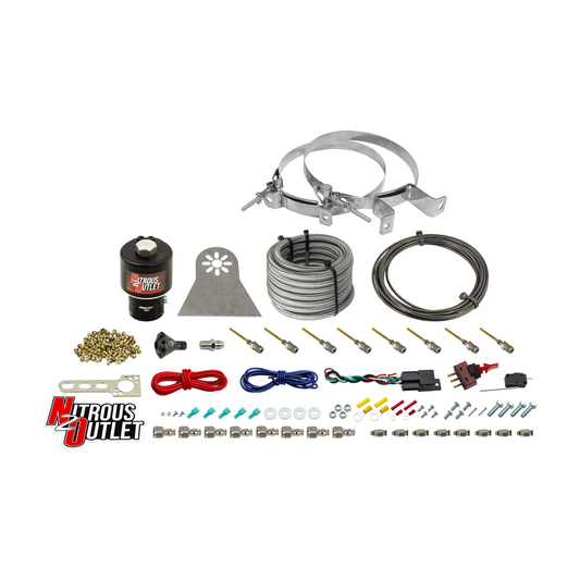 Nitrous Outlet Dry 8 Cylinder Direct Port System - .178 Trashcan Nitrous Solenoids/Nylon Hose/Showerhead Distribution Bloc...