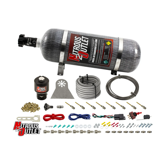 Nitrous Outlet Dry 8 Cylinder Direct Port System - .178 Trashcan Nitrous Solenoids/Nylon Hose/Showerhead Distribution Bloc...